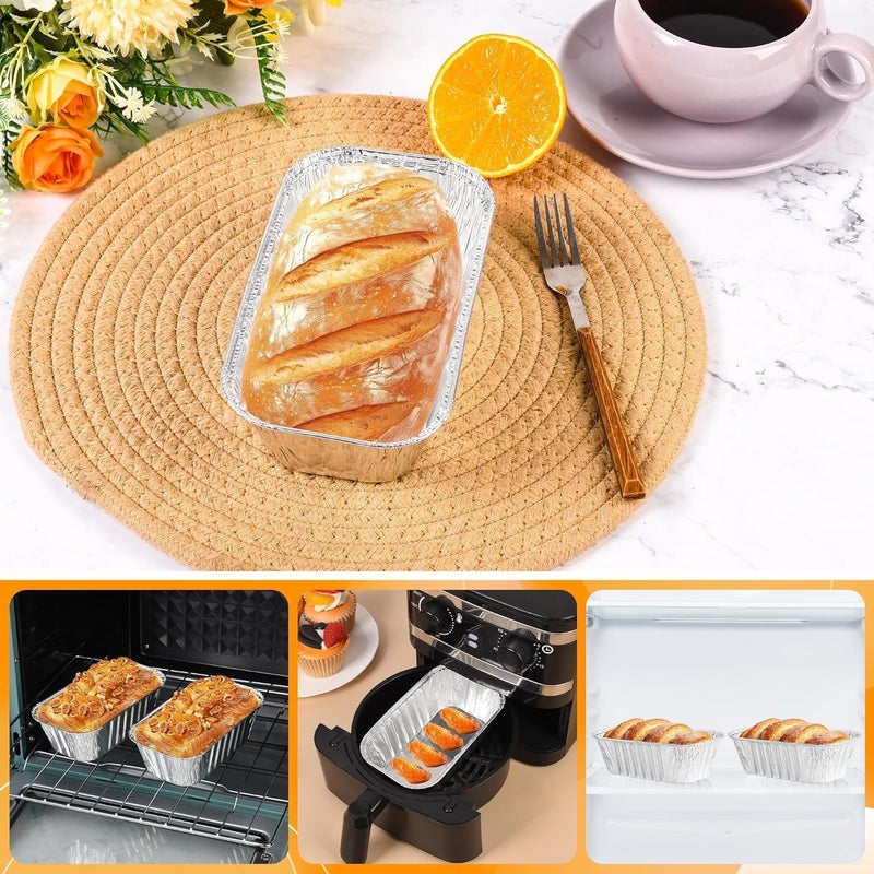 Findful 60 Pack 6"x3.5"x2" Disposable Aluminum Loaf Pans with Chear Lids, 1 lb Mini Foil Loaf Pans & Food Containers,Small Aluminum Tin Foil Baking Pan for Cakes, Bread, Meat, Loaves - Image 5